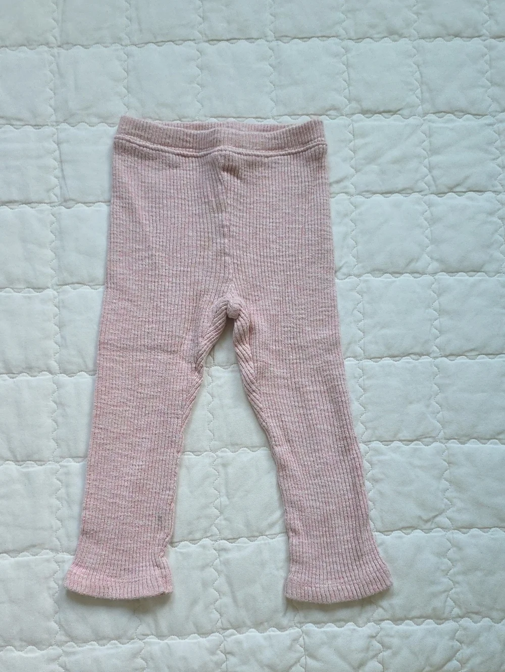 Old Navy Pale Pink Ribbed Knit Toddler Leggings